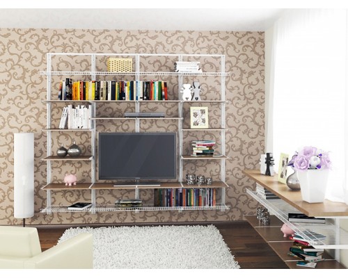 Стеллаж с полками для книг в гостиную